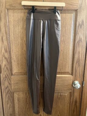 Faux Leather High-Waist Leggings - Dark Brown Aerie